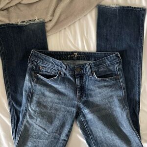 7 For All Mankind Dark Blue Straight Leg Jeans